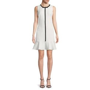 Karl Lagerfeld Paris Contrast-bow Trim Flounce Dress